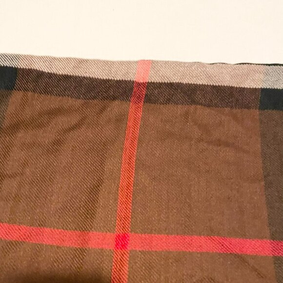 Pashmina Checkered Plaid Scarf Fringed 68 x 25 Inch - Picture 9 of 16